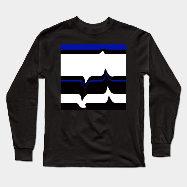 Blue, black and white Long Sleeve T-Shirt by TiiaVissak